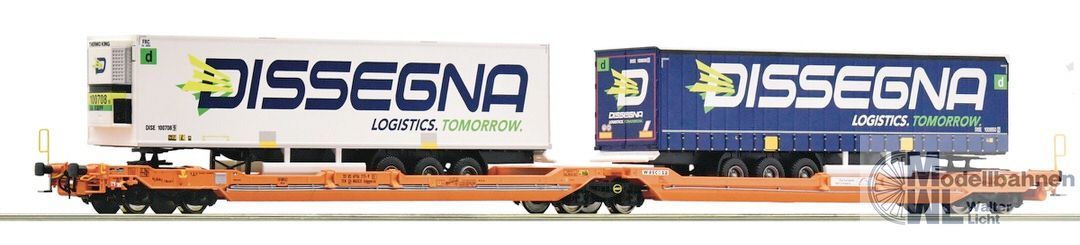 Roco 77395 - Doppeltaschentragwagen WASCOSA Ep.VI Dissegna H0/GL Roco 77395 - Doppeltaschentragwagen WASCOSA Ep.VI Dissegna H0/GL