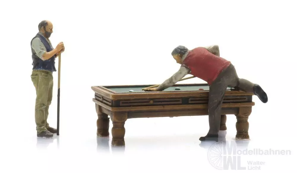 ARTITEC b.v. 387.693 - Billardtisch mit 2 Figuren Fertigmodell H0 1:87