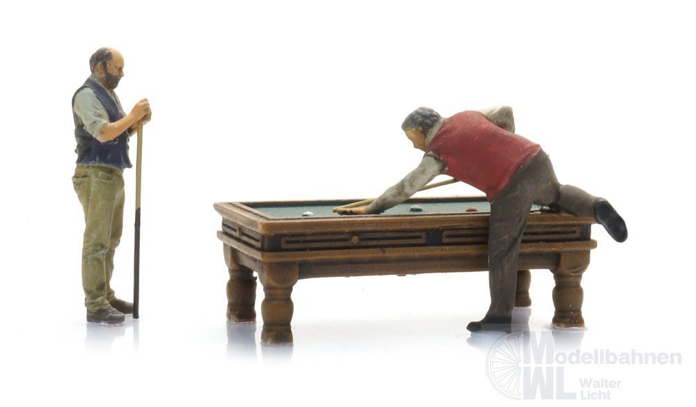ARTITEC b.v. 387.693 - Billardtisch mit 2 Figuren Fertigmodell H0 1:87