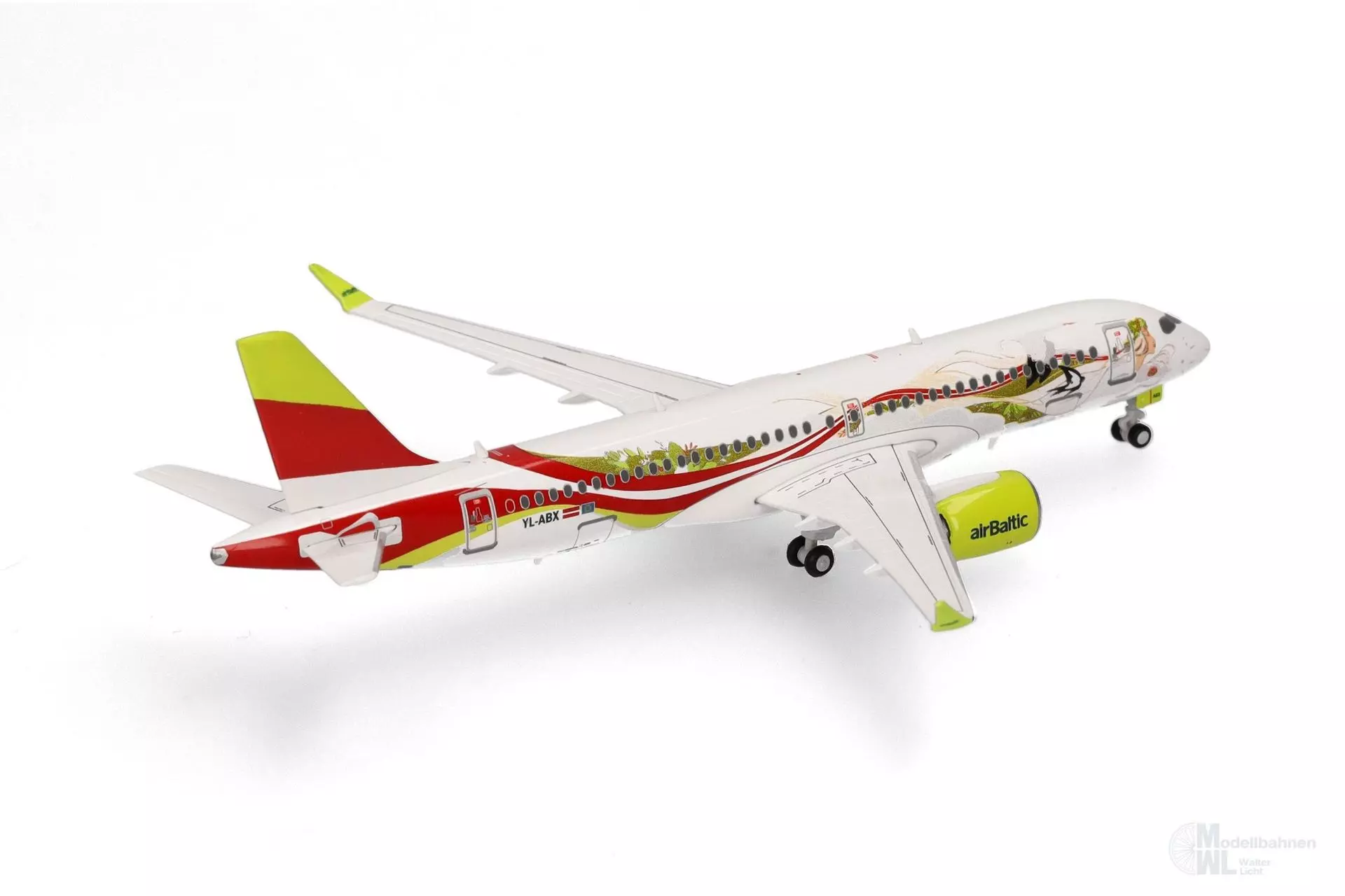 Herpa 562850 - Airbus A220-300 airBaltic 50th A220 1:400