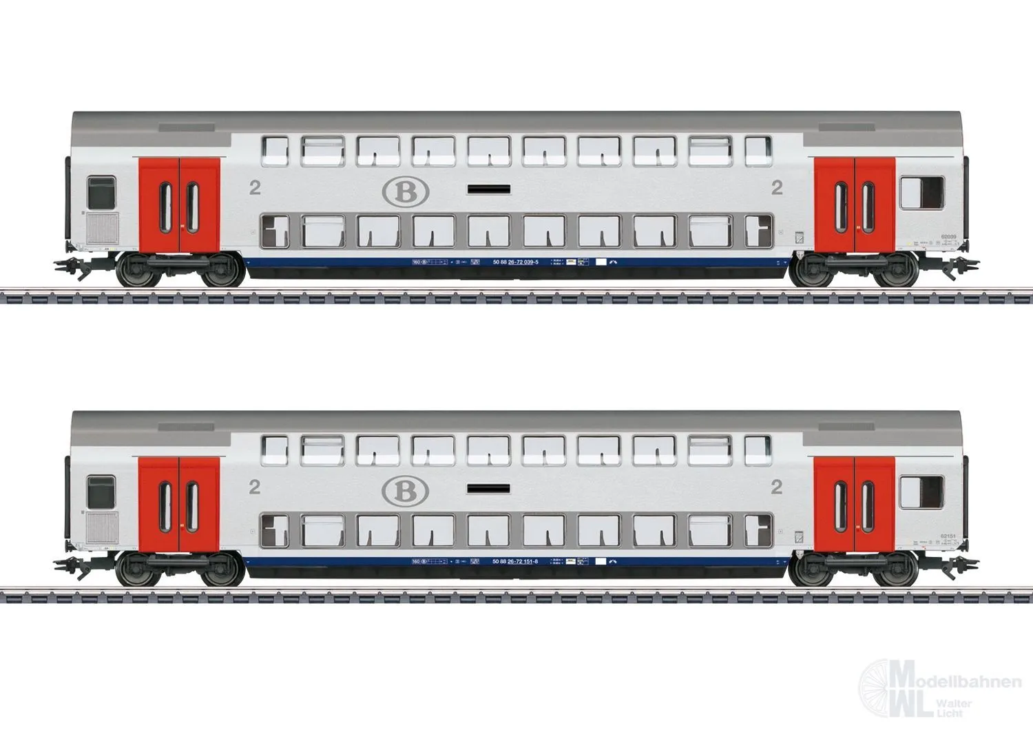 Märklin 43566 - Doppelstockwagen Set SNCB Ep.VI 2.tlg. H0/WS