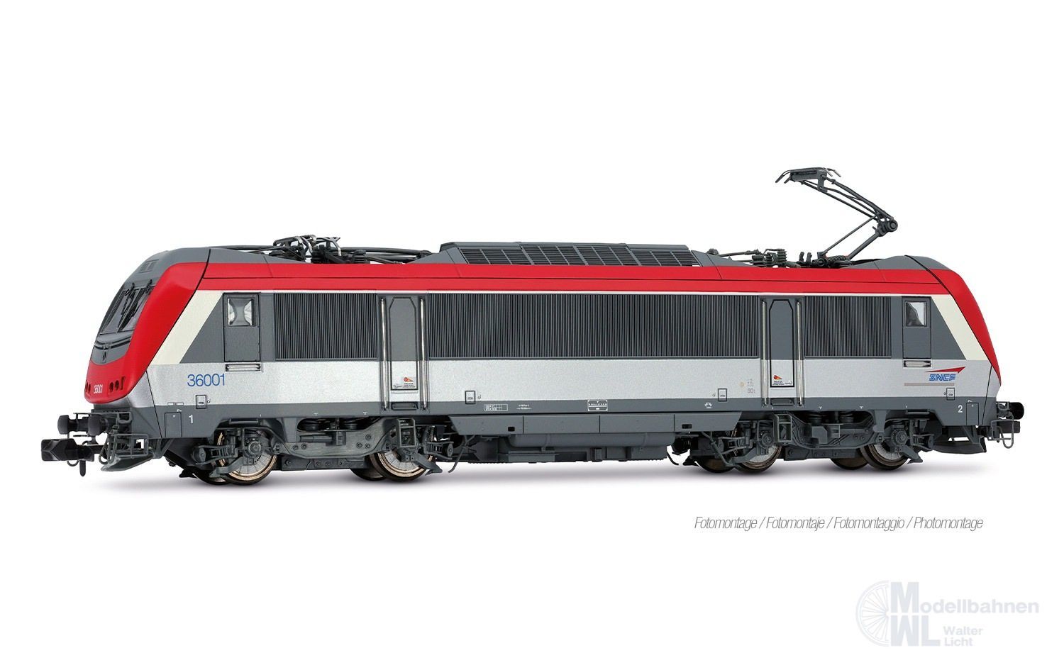 Arnold 2681S - E-Lok BB 36001 SNCF Ep.V silber/rot Casquette-Logo N 1:160 Sound