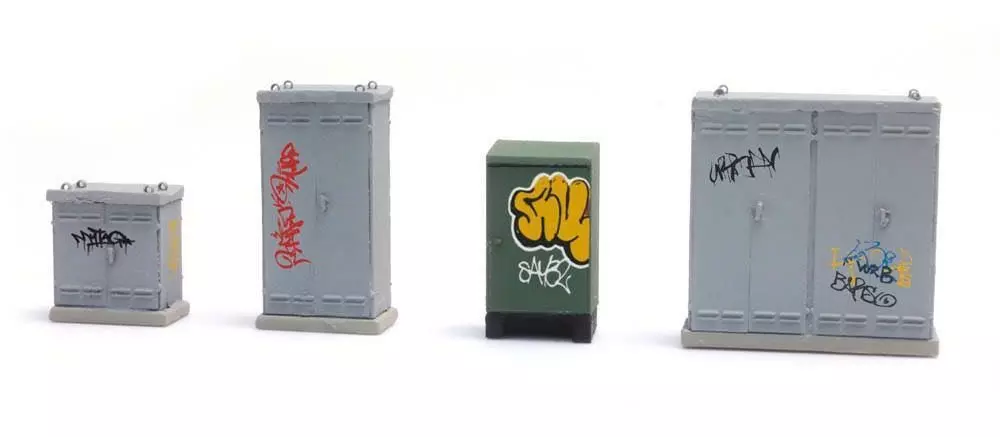 ARTITEC b.v. 387376 - NL Schaltkästen mit Graffiti H0 1:87