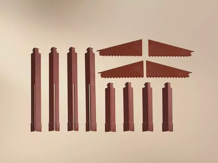 Auhagen 80408 - Ecksäulen Anbau rot H0 1:87