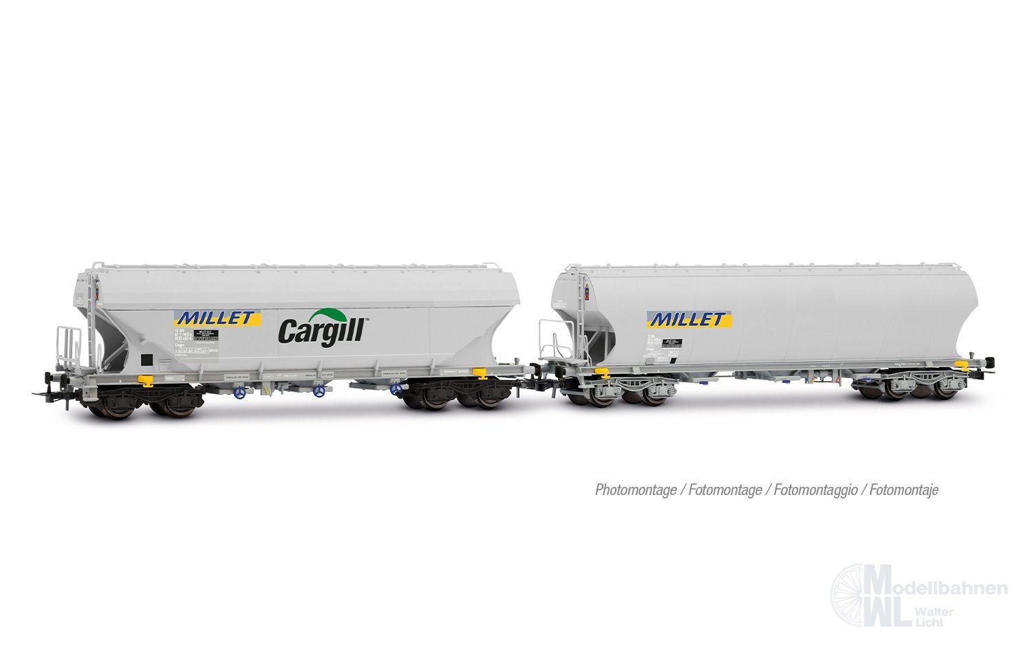 Jouef 6320 - Silowagen Set SNCF Ep.VI 2.tlg. Millet H0/GL