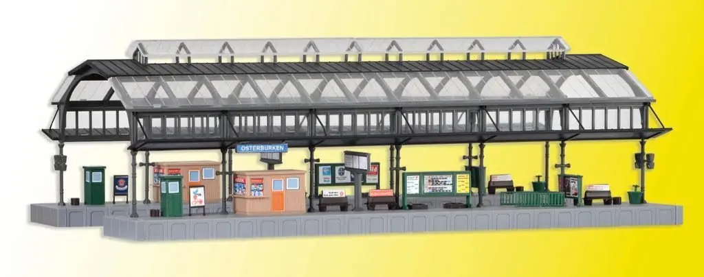 Kibri 37758 - Bahnsteighalle grau N 1:160