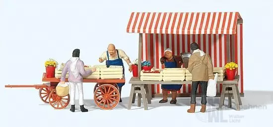 Preiser 10053 - Obst- und Gemüsestände Fertigmodell H0 1:87
