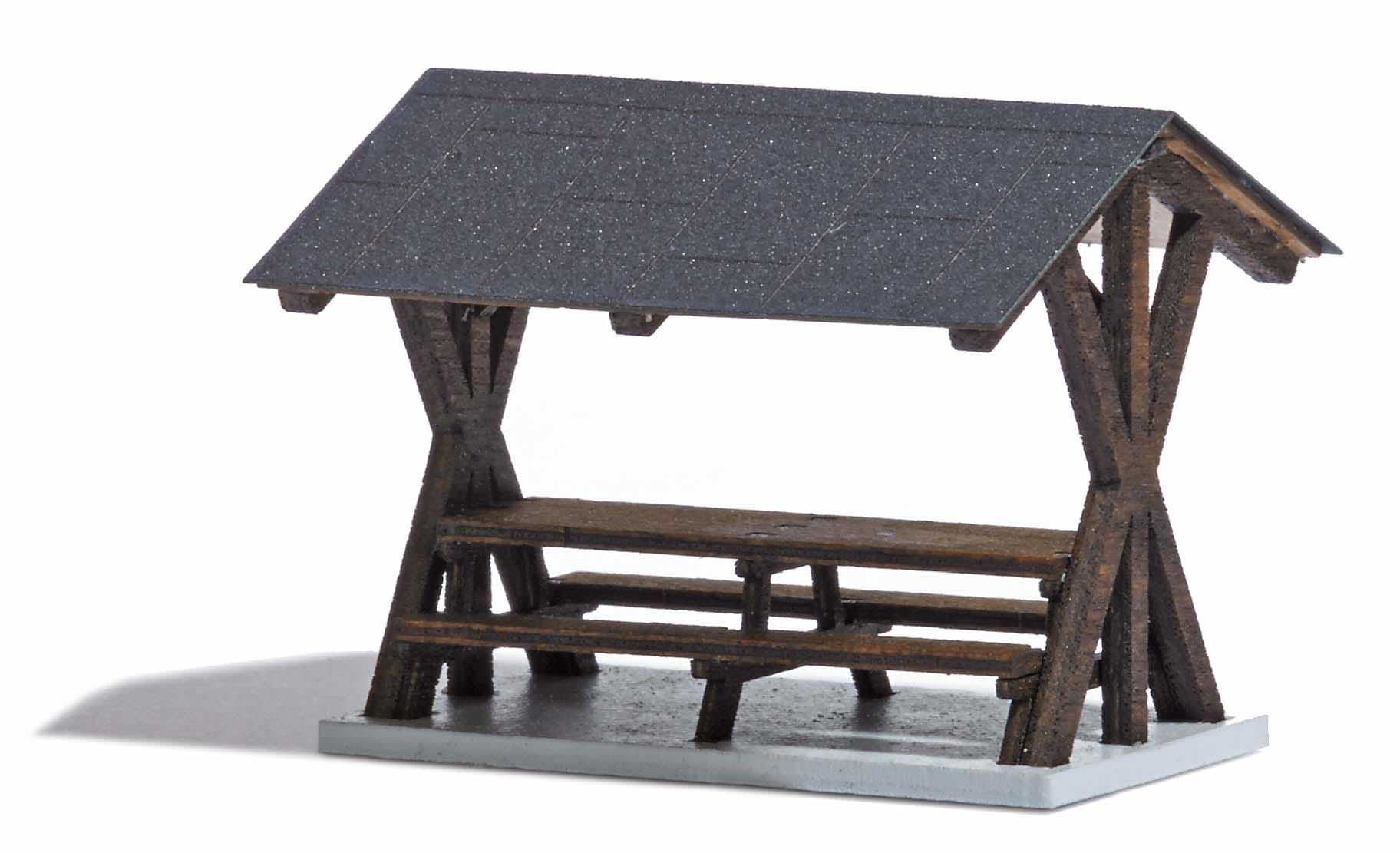 Busch 1563 - Überdachter Rastplatz H0 1:87 Busch 1563 - Überdachter Rastplatz H0 1:87