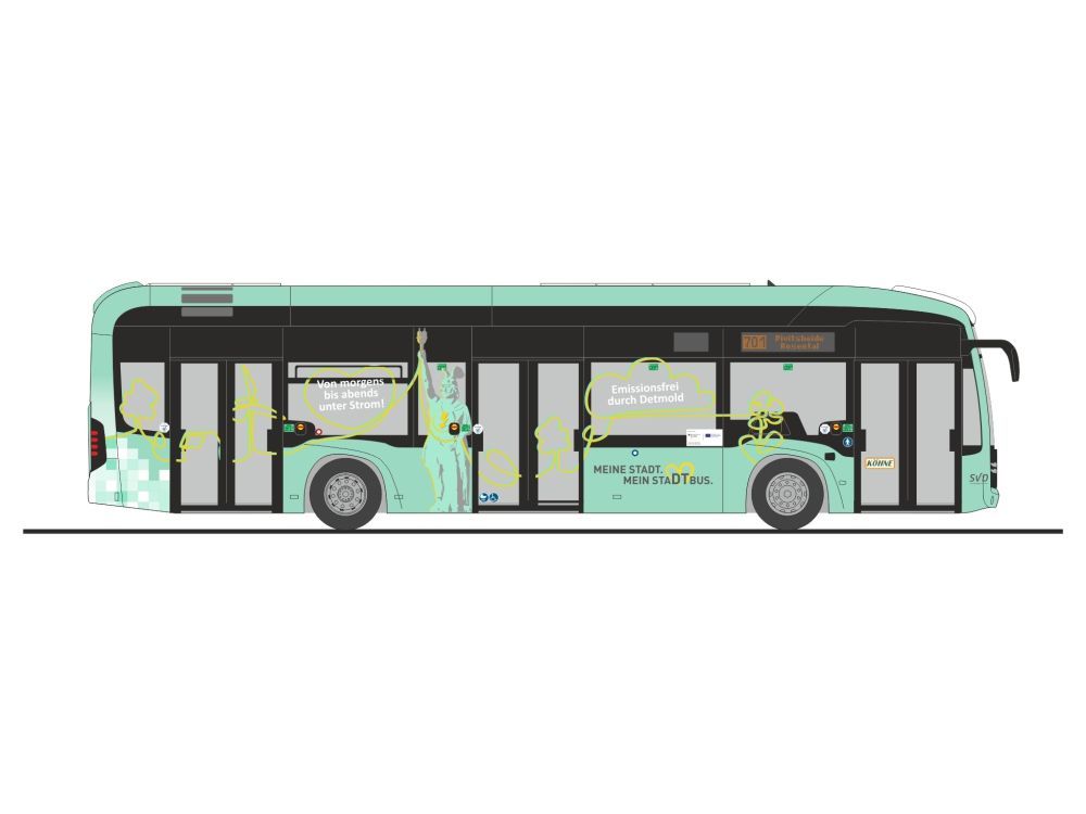 Rietze 75632 - Mercedes-Benz eCitaro Stadtverkehr Detmold H0 1:87