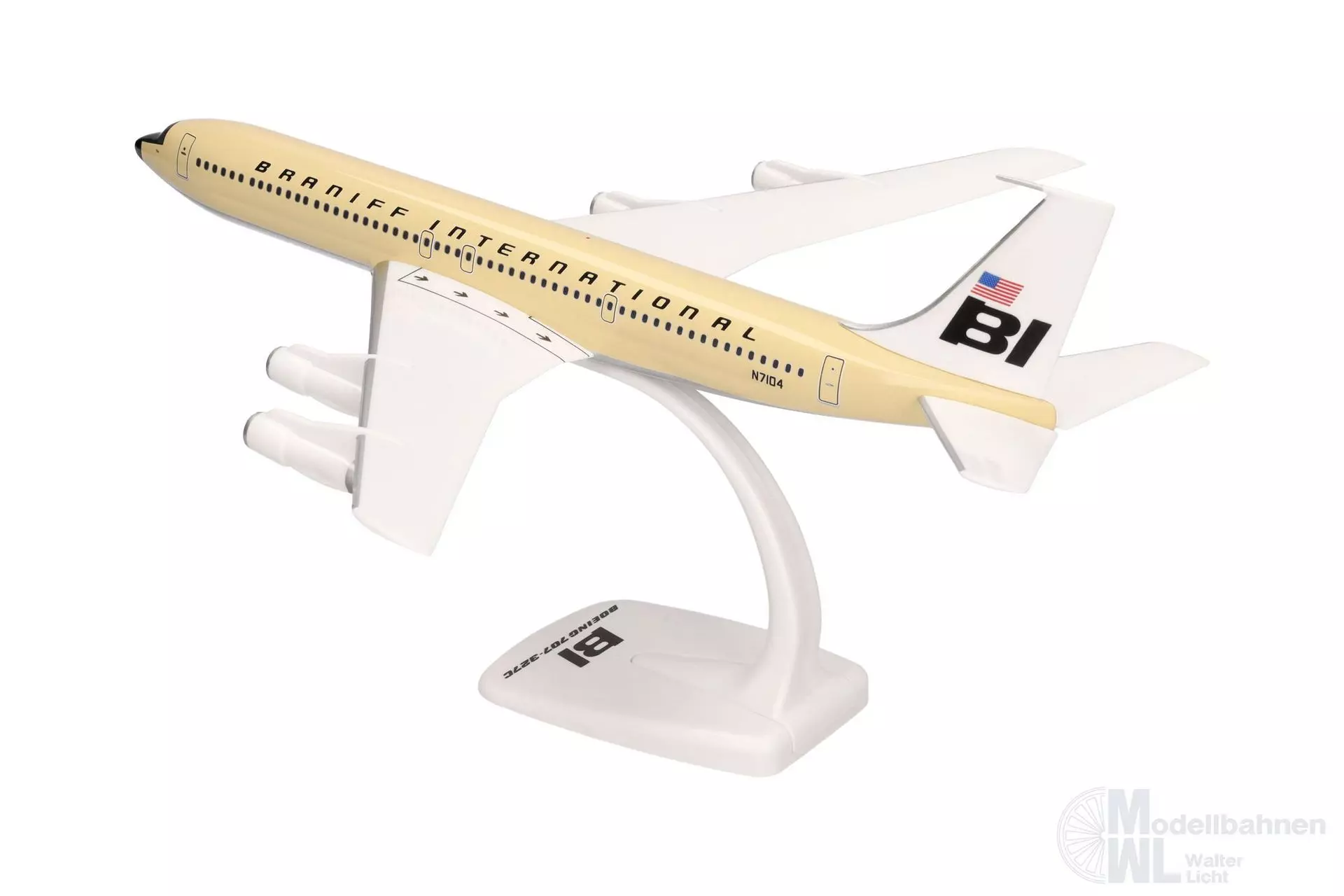 Herpa 614023 - Boeing 707-300 Braniff solid beige 1:100