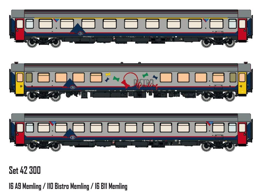 LS Models 42300 - Personenwagen Set SNCB Ep.V I6+I10 SNCB Memling 3.tlg. H0/GL