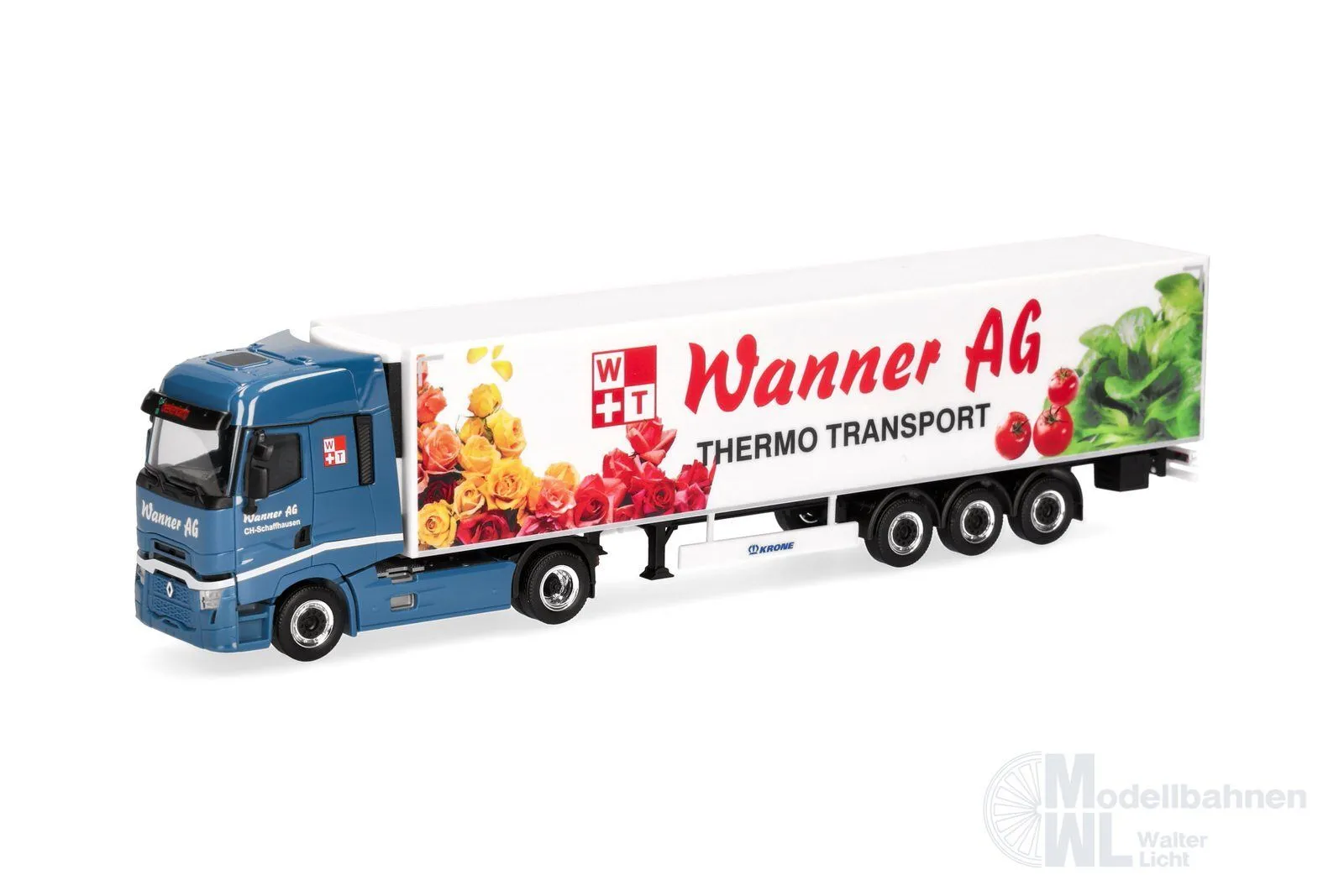 Herpa 321242 - Renault T facelift Kühlkoffer-Sattelzug Wanner AG H0 1:87