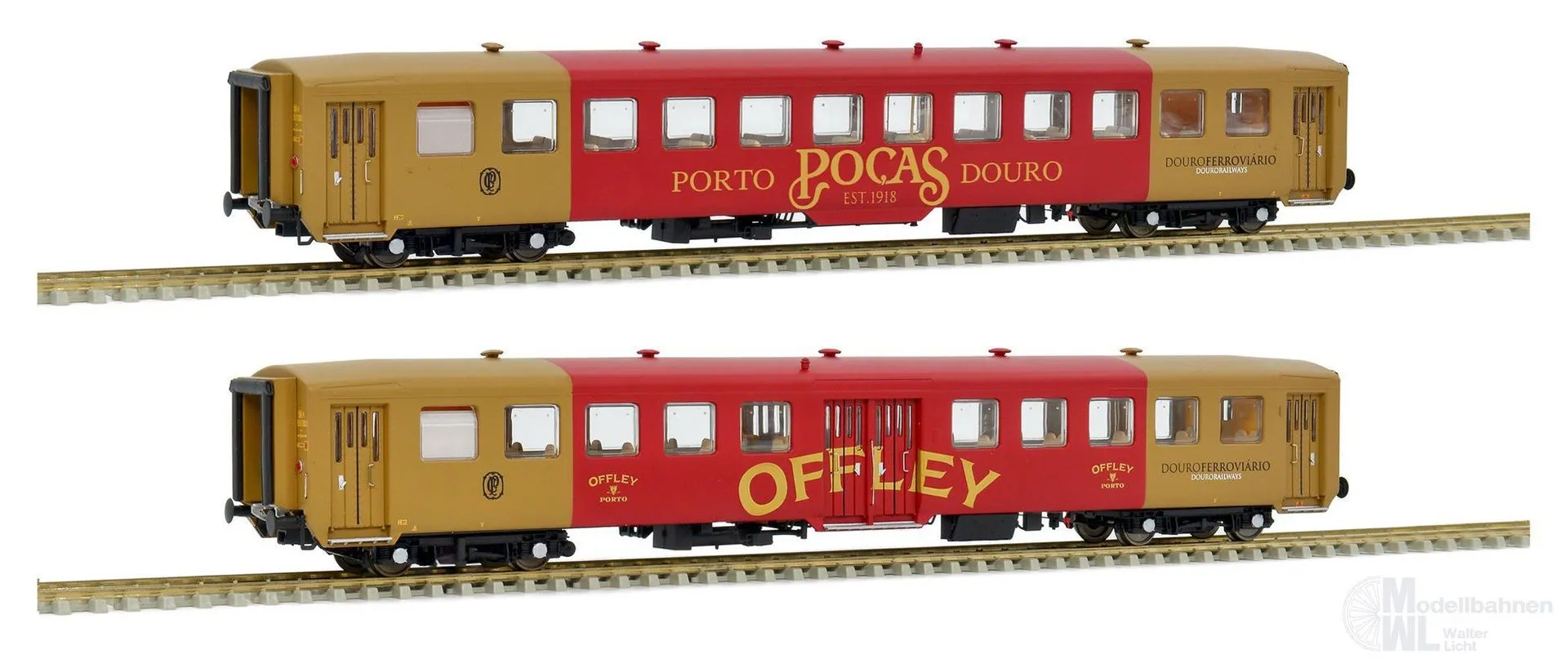 Sudexpress S1108 - Personenwagen Set CP Ep.V 2.tlg. Portwein Touristikzug Set 3 H0/GL