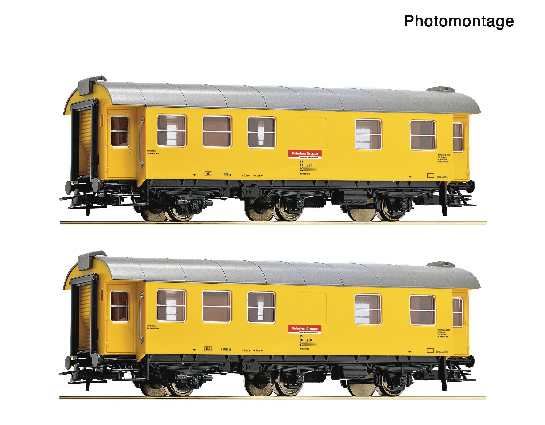 Roco 6200266 - 2er Set Bauzugwagen DB Bahnbau