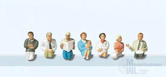 Preiser 10298 - Sitzende Reisende für Zugabteil H0 1:87