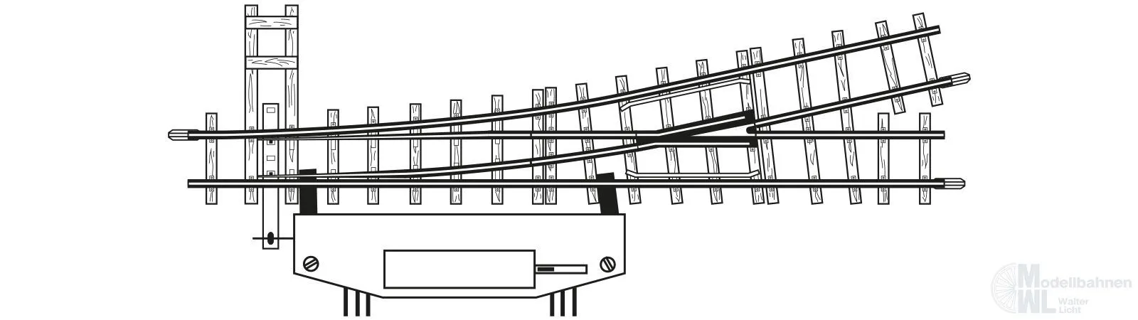 Bemo 4007000 - Weiche links elektrisch 12° 147 mm R517 H0e