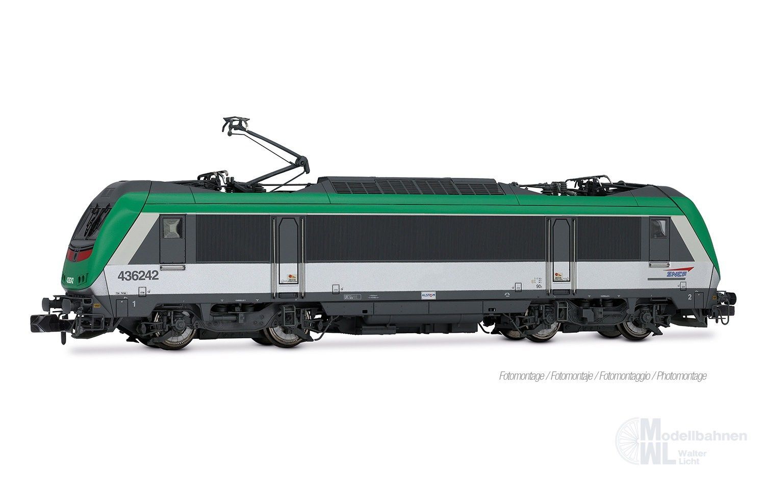 Arnold 2680S - E-Lok BB 436242 SNCF Ep.V silber/grün FRET N 1:160 Sound