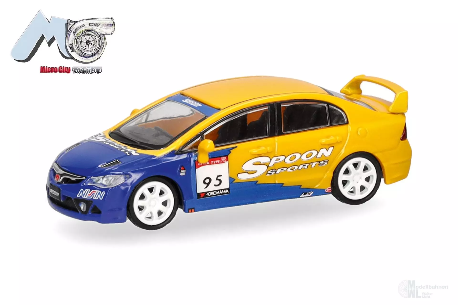 Herpa 87MC000090 - Honda Civic FD2, gelb/blau H0 1:87