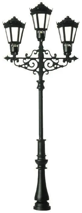 Viessmann 6398 - Gaslaterne dreiflammig, LEDs warmweiß H0 1:87
