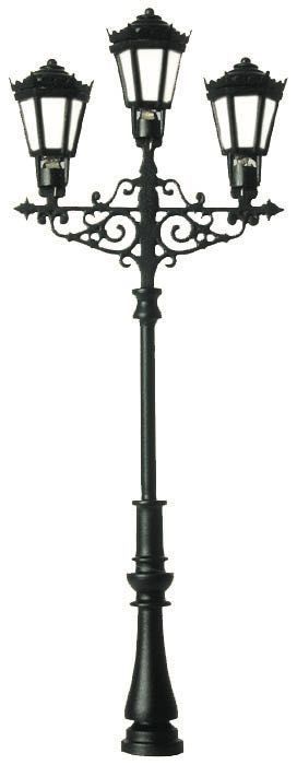 Viessmann 6398 - Gaslaterne dreiflammig, LEDs warmweiß H0 1:87