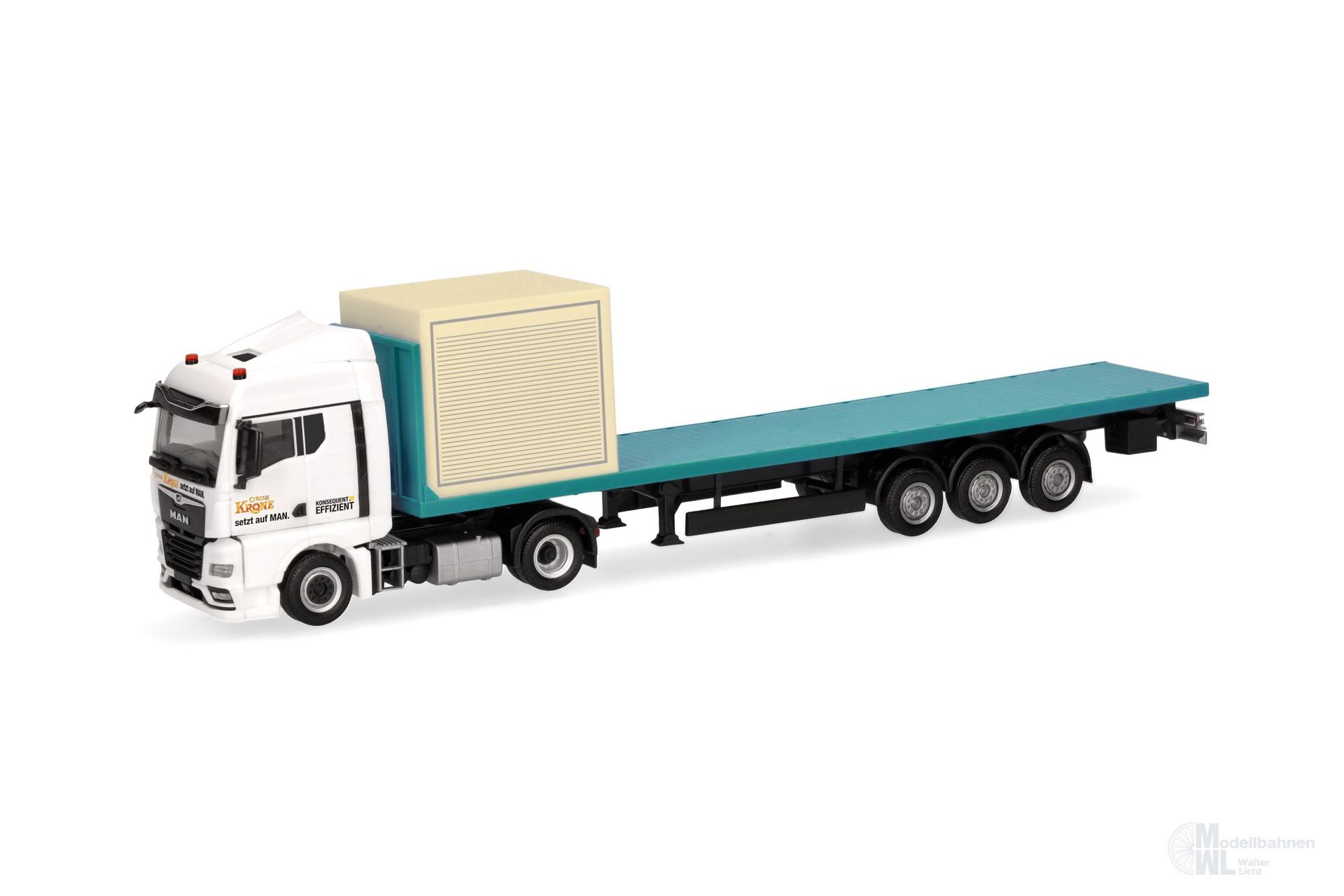Herpa 320252 - MAN TGX GM Flachbett-Sattelzug Circus Krone H0 1:87 Herpa 320252 - MAN TGX GM Flachbett-Sattelzug Circus Krone H0 1:87