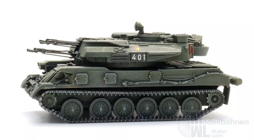 ARTITEC b.v. 6870726 - DDR ZSU 23-4 Shilka Eisenbahntransport Fertigmodell H0 1:87