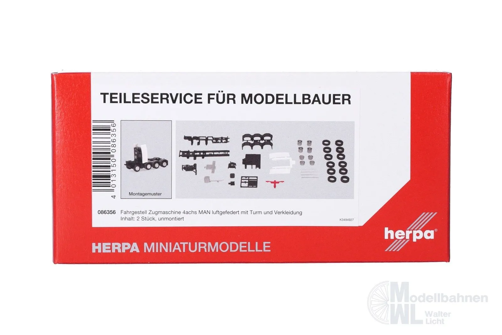 Herpa 086356 - Fahrgestell Zugmaschine 4achs MAN Turm Verkleidung 2 St. H0 1:87