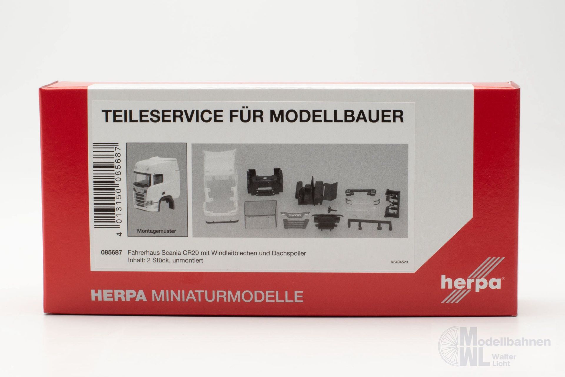 Herpa 085687 - Teileservice Fahrerhaus Scania CR 20 HD mit Windleitblechen H0 1:87
