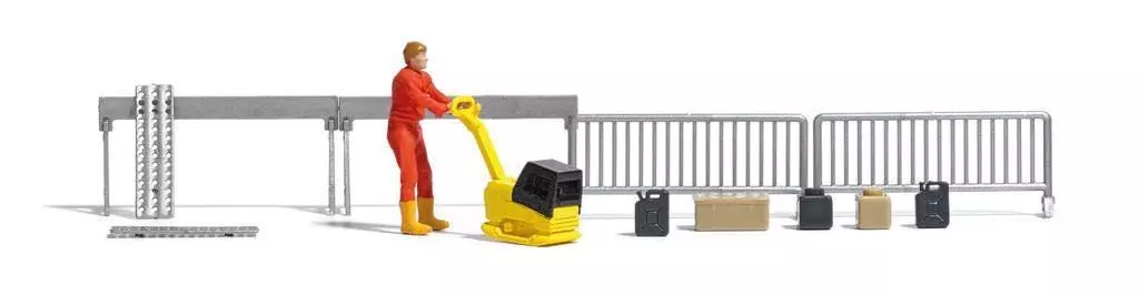 Busch 7804 - A-Set:Rüttelplatte mit Figur H0 1:87