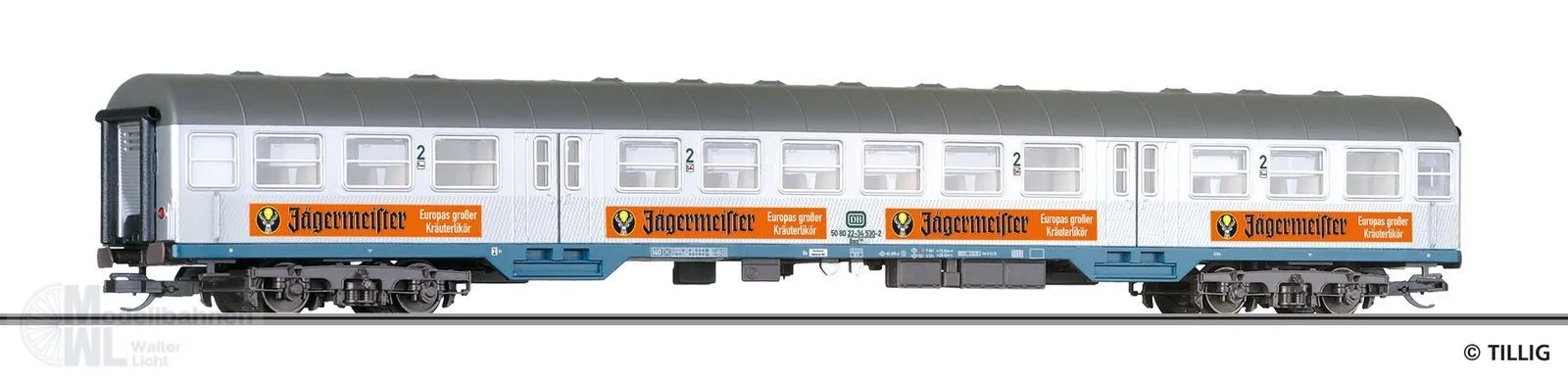 Tillig 16855 - Silberling DB Ep.IV 2.Kl. Bnrz 728 Jägermeister TT 1:120