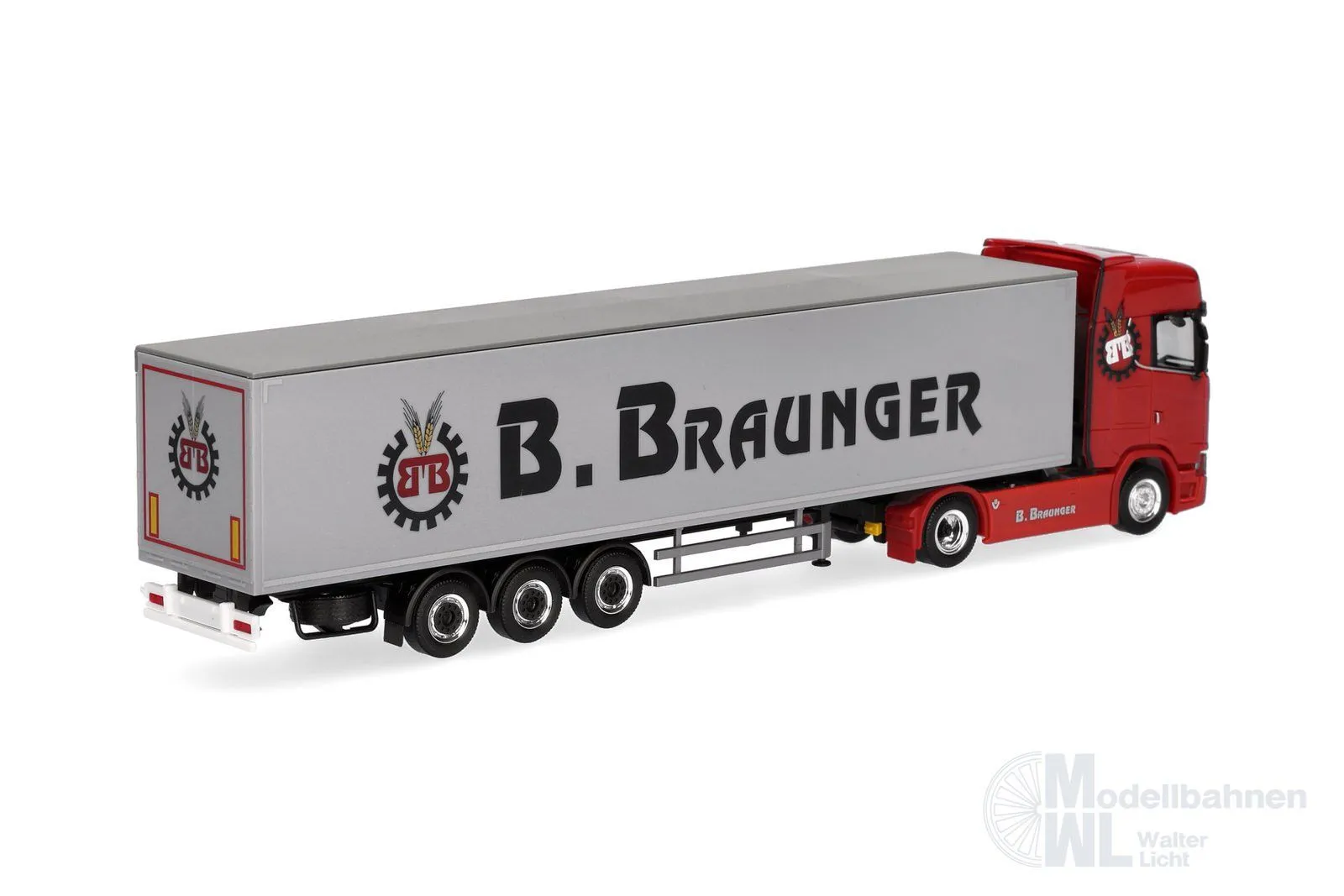 Herpa 321136 - Scania CS 20 Hochdach Schubboden-Sattelzug Braunger H0 1:87