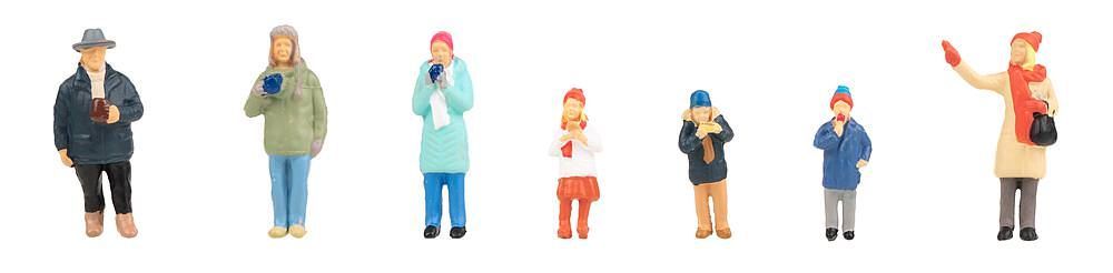 Faller 151647 - Weihnachtsmarktbesucher 7 Stück H0 1:87