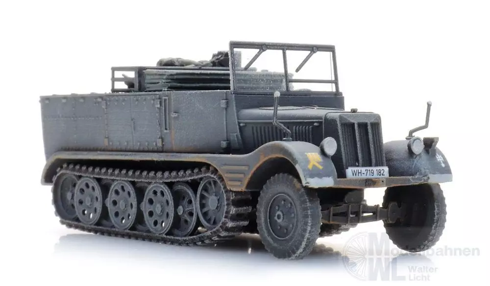 ARTITEC b.v. 6870583 - WM Sd.Kfz. 11 Leichter Zugkraftwagen 3 t grau Fertigmodell H0 1:87