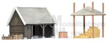 ARTITEC b.v. 14133 - Scheune mit Zubehör BAUSATZ N 1:160