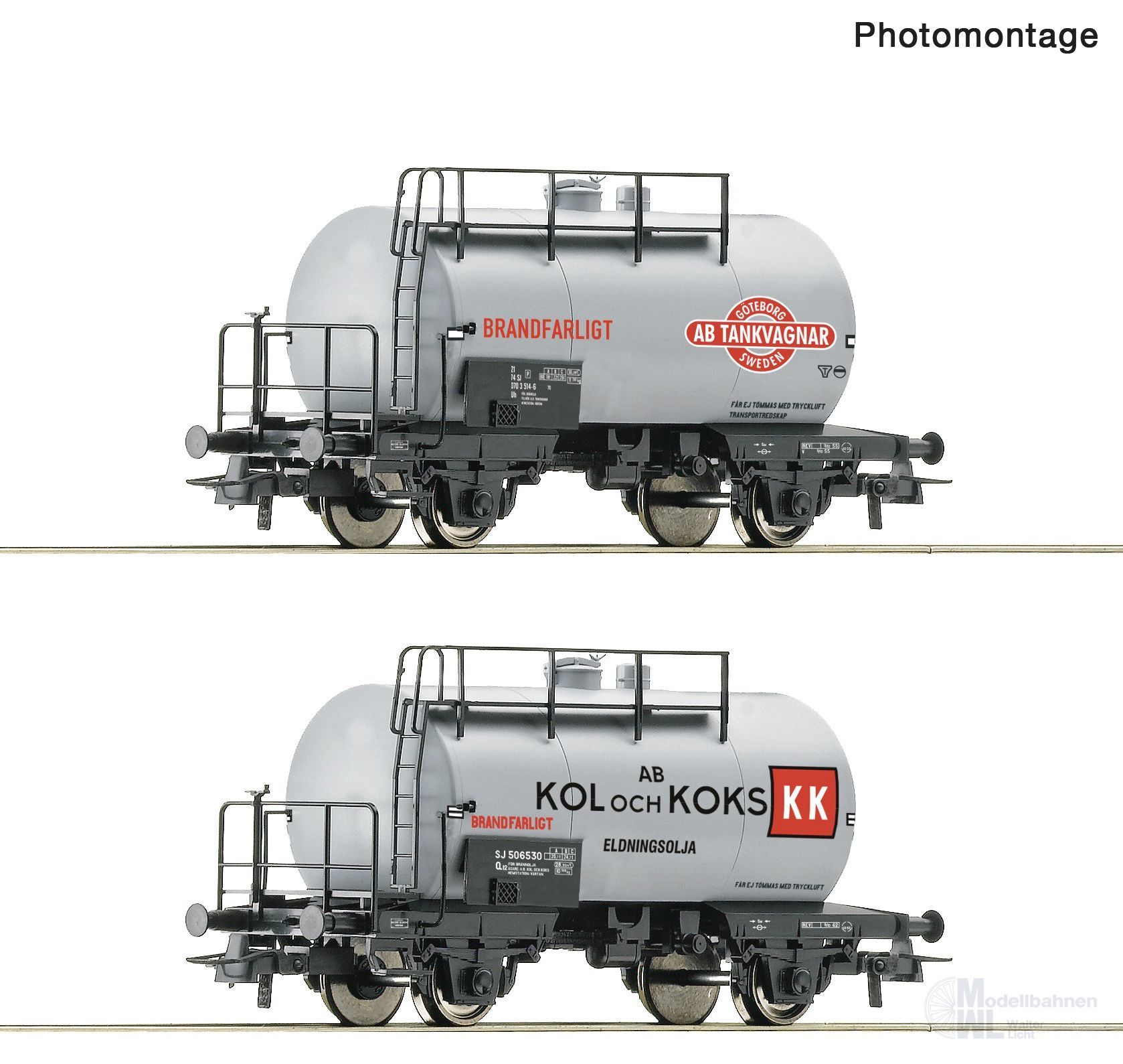 Roco 6600193 - Kesselwagen Set SJ Ep.IV 2.tlg. H0/GL Roco 6600193 - Kesselwagen Set SJ Ep.IV 2.tlg. H0/GL