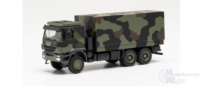 Herpa 746786 - Iveco Trakker 6x6 mit Wechselaufbau Flecktarndesign Bundeswehr 1:87