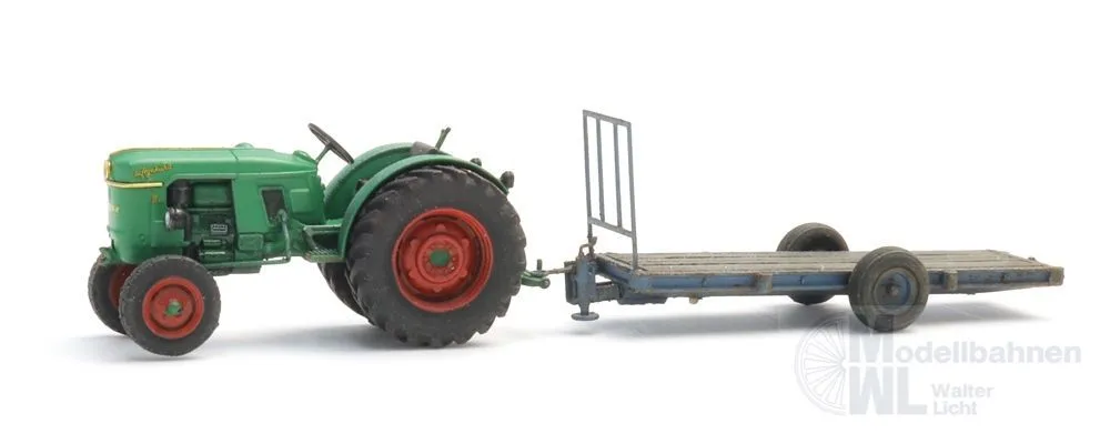 ARTITEC b.v. 387.706 - Deutz D30 Obstgartentraktor mit Anhänger H0 1:87 Fertigmodell