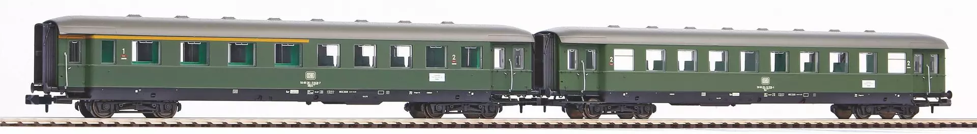 Piko 40621 - 2er Set Schürzeneilzugwagen 2. Kl. und 1.2. Kl. DB Ep.IV N 1:160