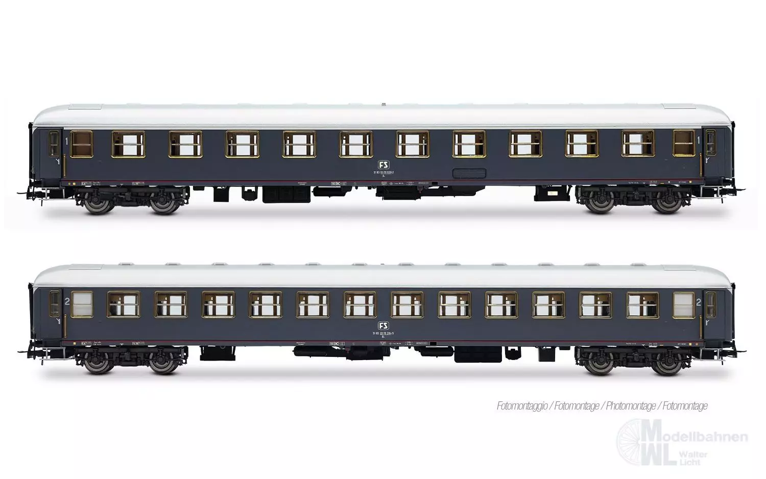 Rivarossi 4429 - Personenwagen Set FS Ep.IV 2.tlg. MD 50 H0/GL