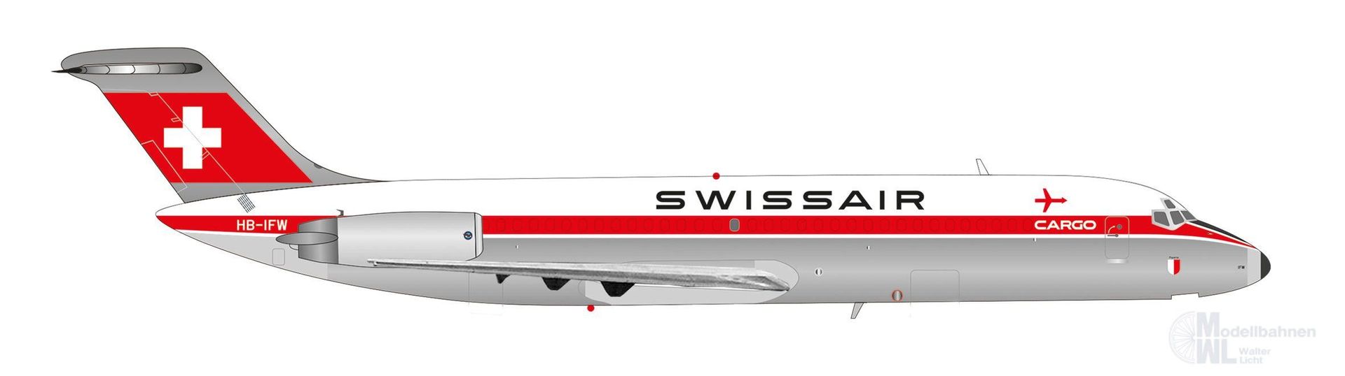 Herpa 573344 - DC-9-30F Swissair Cargo 1:200