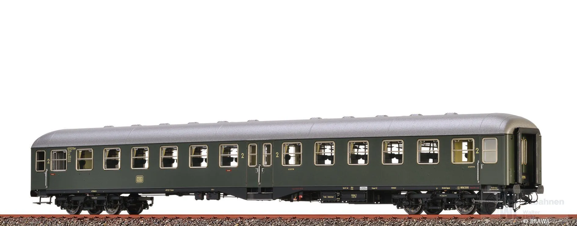 Brawa 58026 - Mitteleinstiegswagen DB Ep.III 2.Kl. H0/WS Innenbeleuchtung