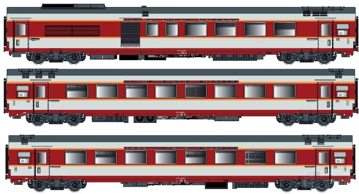 LS Models 40803AC - Personenwagen SNCF Ep.IV Etendard Set A 3.tlg. H0/WS
