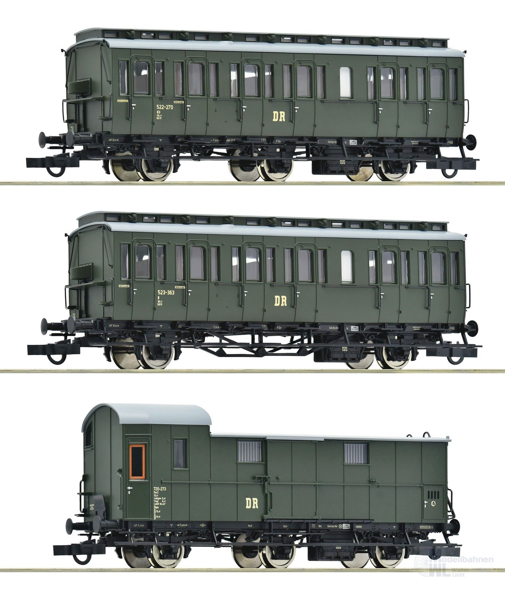 Roco 6200130 - Nebenbahnzug DR Ep.III 3.tlg. Set 1 H0/GL