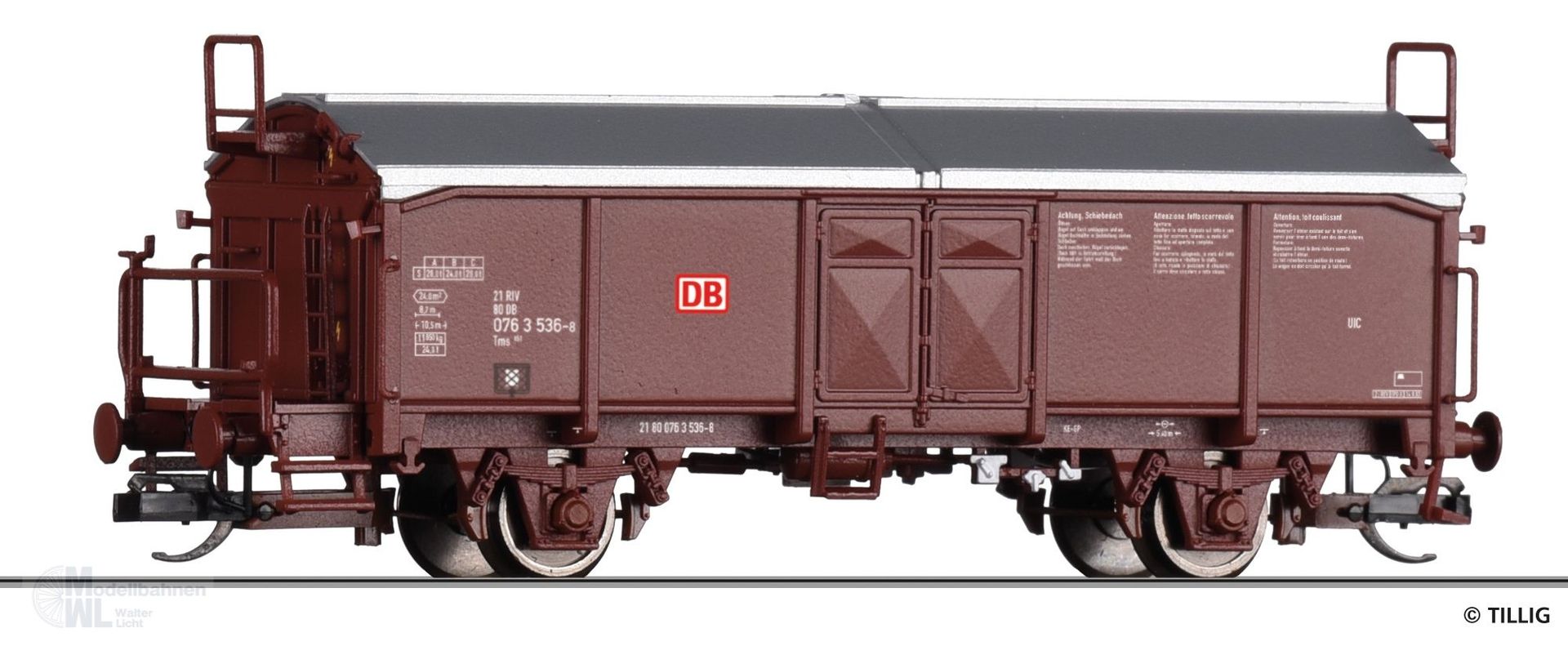 Tillig 17681 - Schiebedachwagen Tms 851 DB AG Ep.V TT 1:120