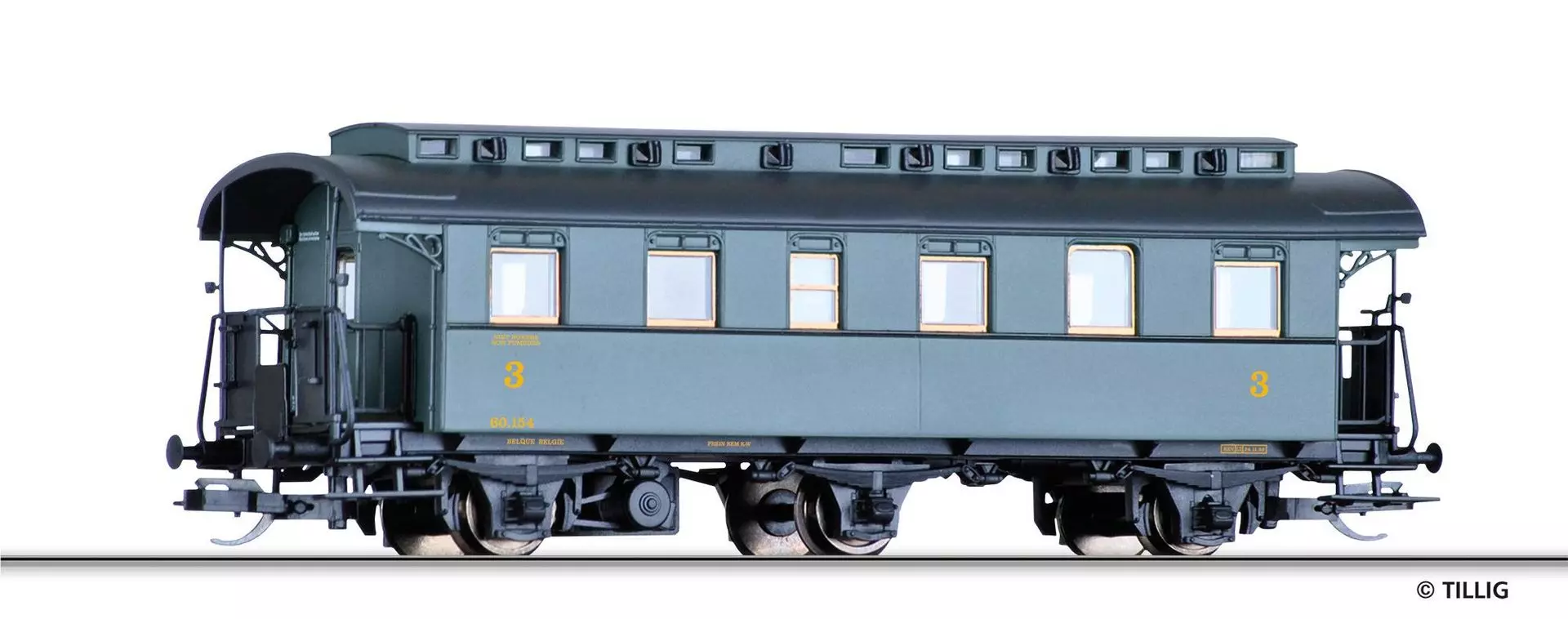 Tillig 16055 - Personenwagen SNCB Ep.II 3.Kl. TT 1:120