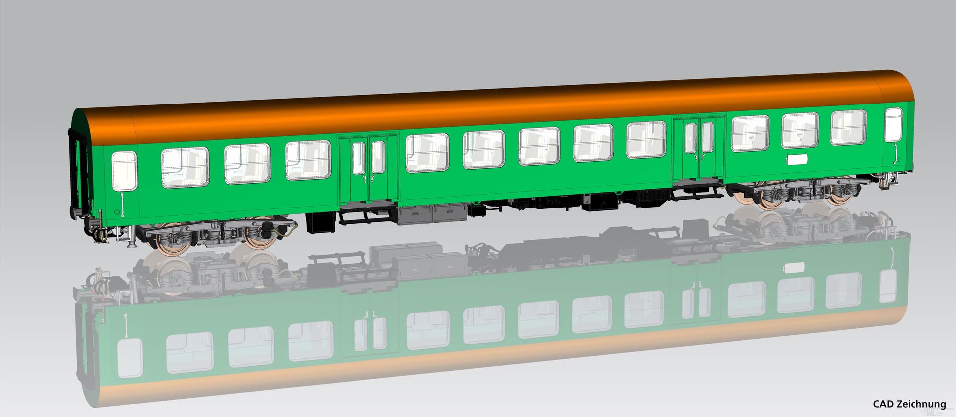 Piko 28003 - Mitteleinstiegswagen DR Ep.IV 2.Kl. Grün / braunes Dach H0/GL