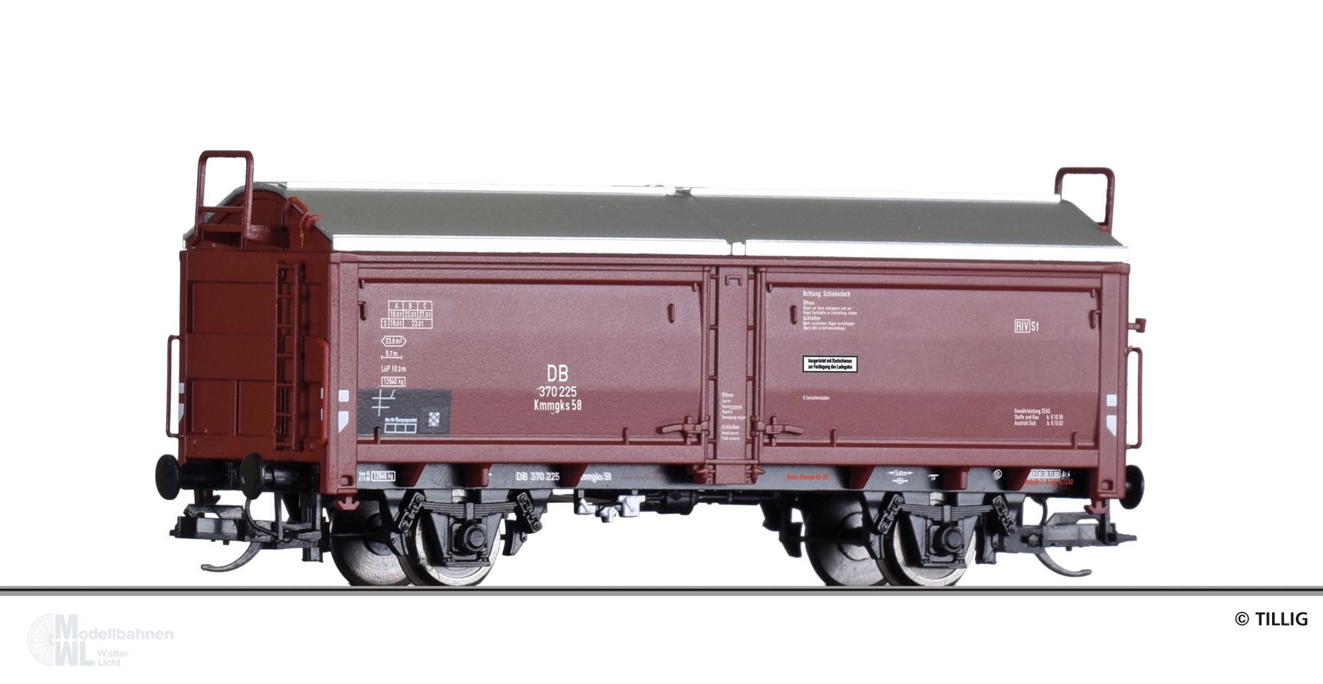 Tillig 17655 - Schiebedach-/Schiebewandwagen DB Ep.III Kmmgks 58 TT 1:120