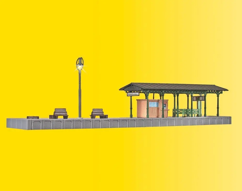 Kibri 37754 - Bahnsteig mit LED-Beleuchtung Funktionsbausatz N 1:160
