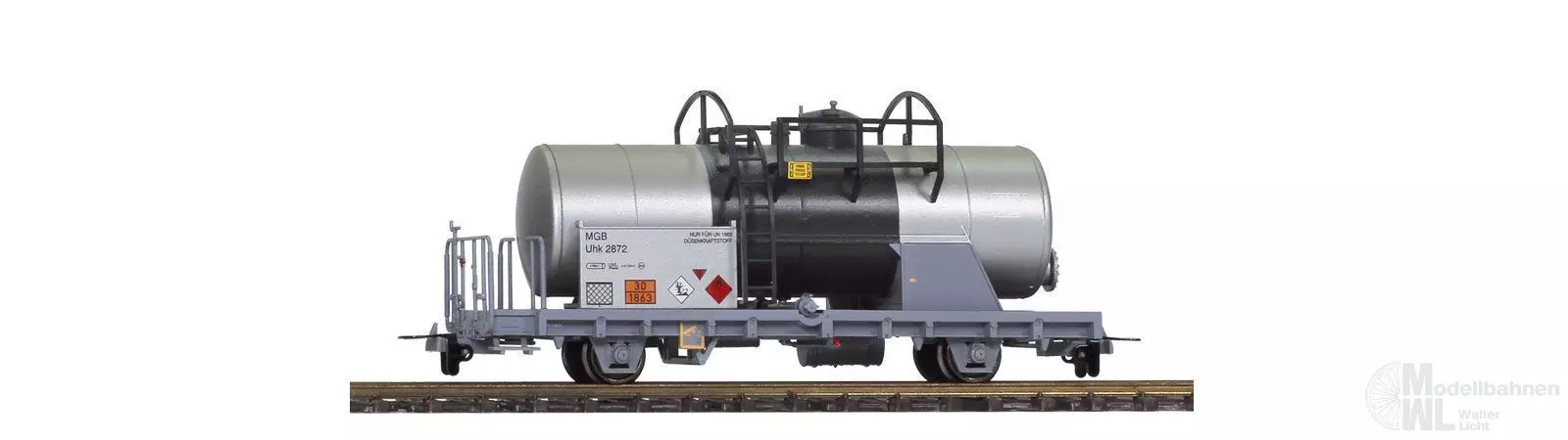 Bemo 2296552 - Kesselwagen MBG Ep.VI Uhk 2872 silber gealtert H0m