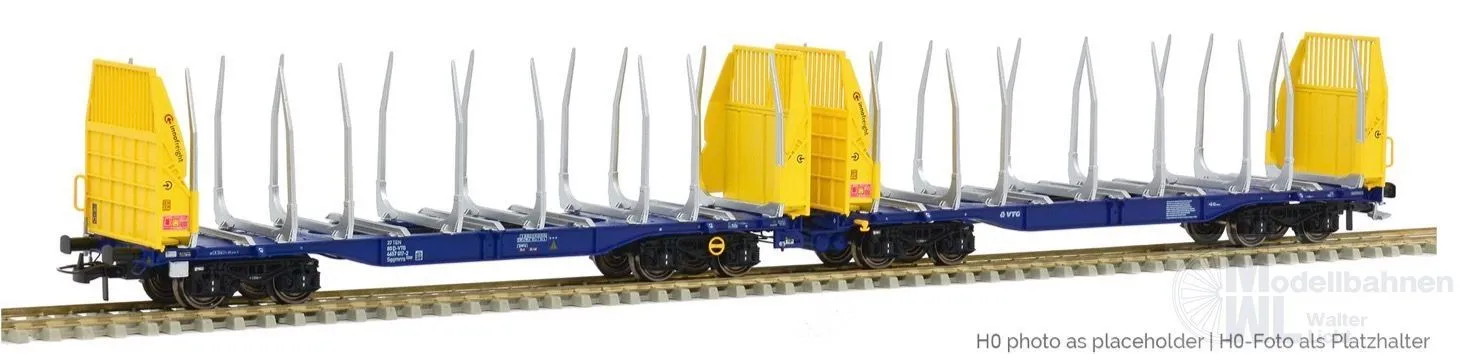 Sudexpress T657028 - Holztransportwagen VTG Ep.VI 028 Swiss Krono Sggmrrs 90 TT 1:120